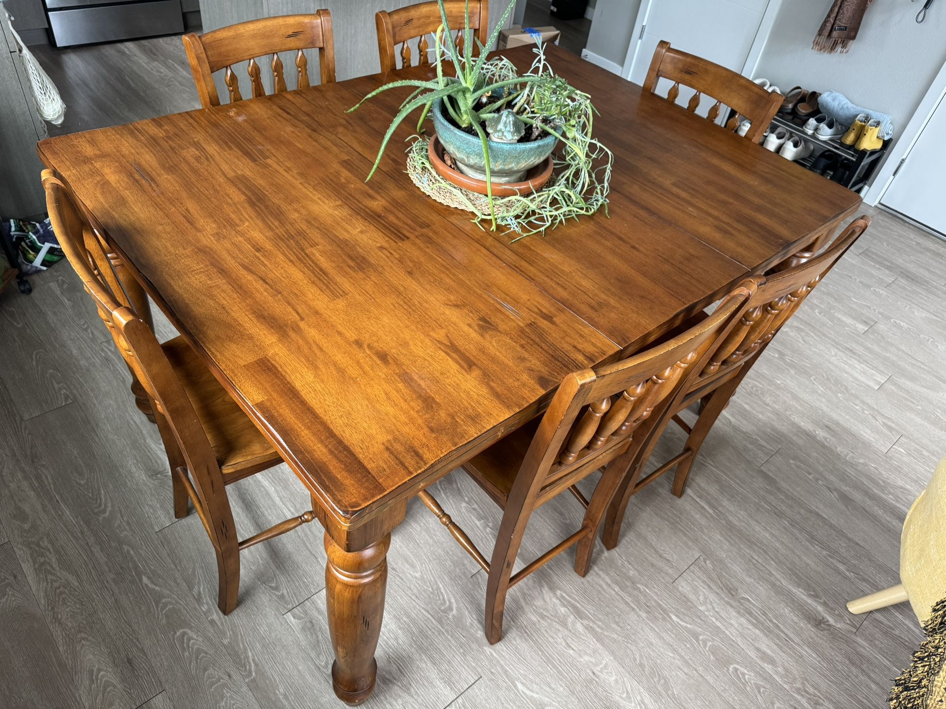 Bar Height Kitchen Table Set With Removable Leaf