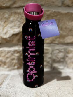 NWT Claire’s Rainbow Optimist Stainless steel Water Bottle 