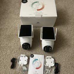 COOAU Cameras for Home Security​​, 2K 360° Solar Security Cameras Wireless Outdoor,