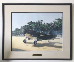 Military Aviation F4U-1 Corsair of VF-17 Signed Print