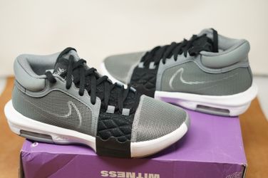 Nike LeBron Witness 8 Cool Grey Black Size Men's 8.5 / Womens 10 Basketball Shoes Sneakers NEW!