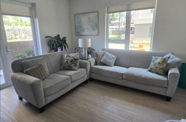Light Sea Blue Sofa and Loveseat Set