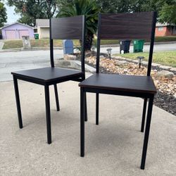 2 Wood/Metal Modern Chairs