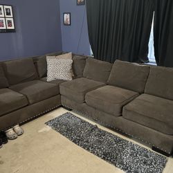 Brown, Three-Piece Large Sectional