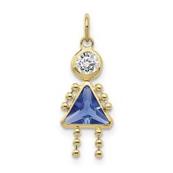 14kt Dije De Oro  👧 Con Piedra Azul CZ