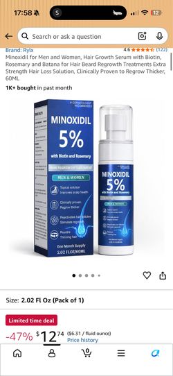 New Minoxidil for Men and Women, Hair Growth Serum with Biotin, Rosemary and Batana for Hair Beard Regrowth Treatments Extra Strength Hair Loss Soluti