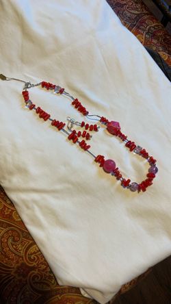 27” Necklace, Coral And S 925