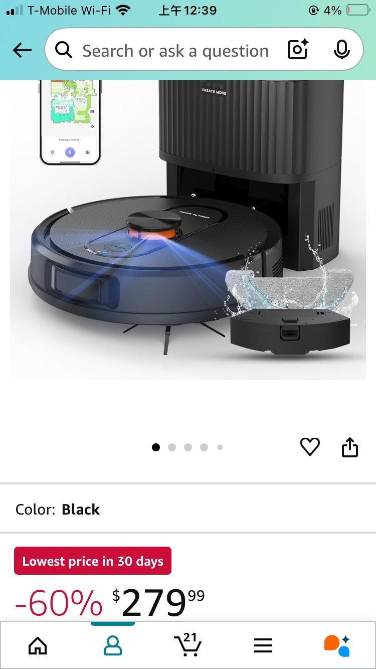 Just used once Robot vacuum and mop