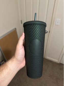Dark green Starbucks cup