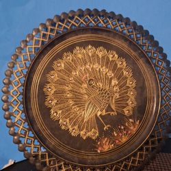 Wall Hanging  Brass Peacock Brass Decorative Plate-$25