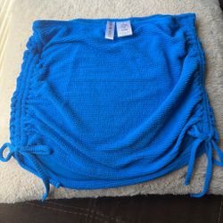 California Waves Blue Ruched Swim Skirt