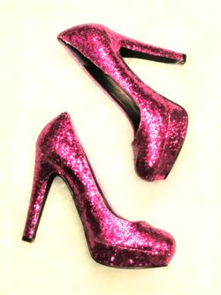 Guess glitter heels Sz 8.5