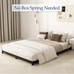 4 Inch Full Size Bed Frame, Heavy Duty Metal Platform, No Box Spring Needed, Easy Assembly