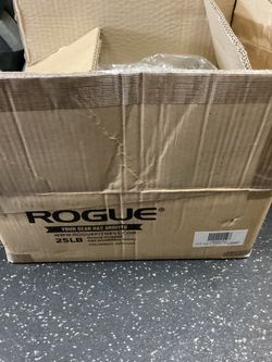 Brand New Rogue 25 lb Rubber Hex Dumbbells Pair