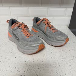 Hoka Running Sneakers Gray and Orange