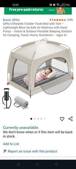 Opau Kids air mattress for toddlers come to the air pump and I'll open it to make sure all the parts were there it's brand new $50