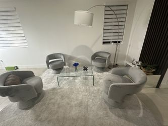 4 Gray/Silver chairs 