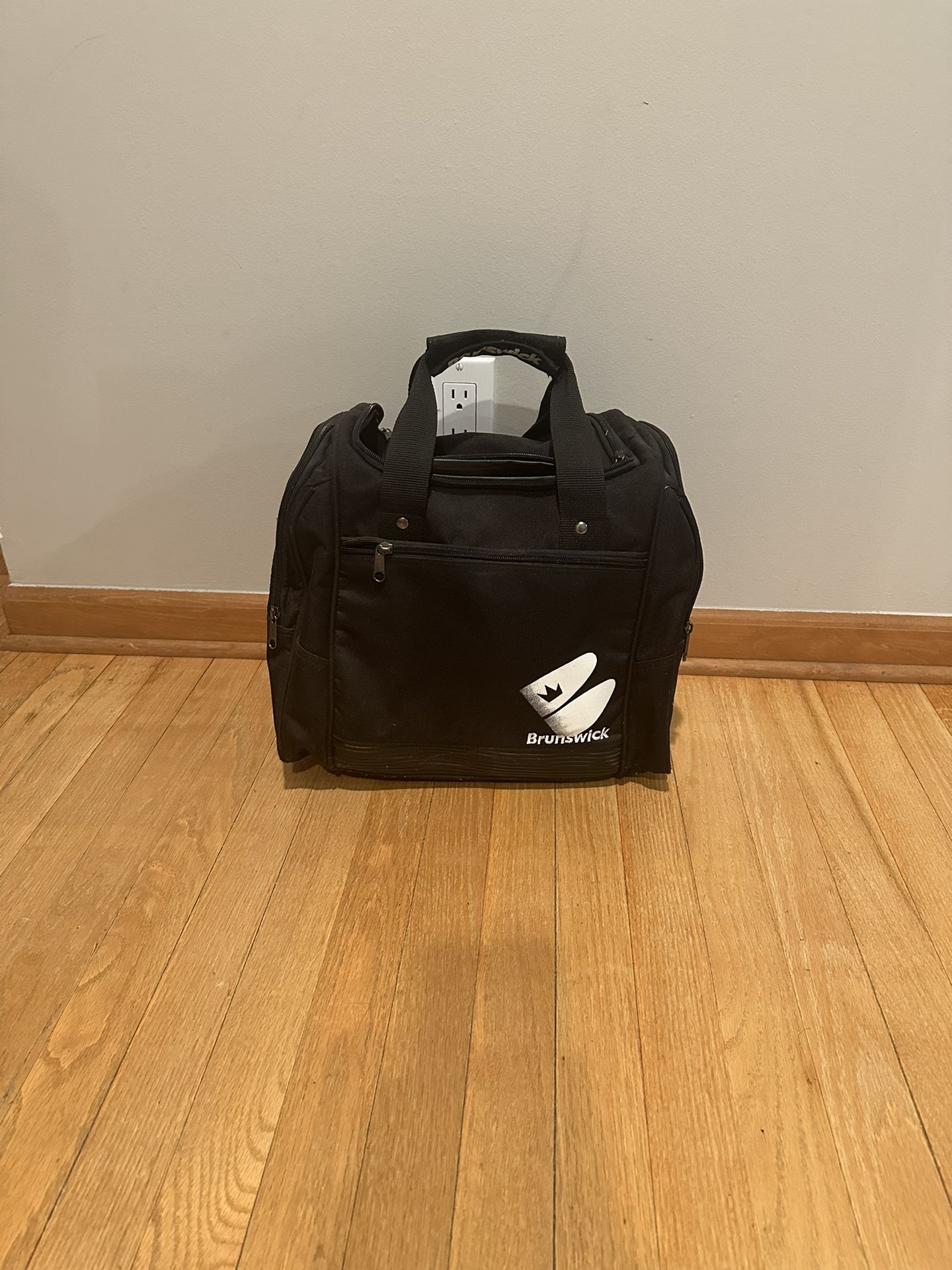 Brunswick zone bowling bag with bowling ball and bowling shoes 