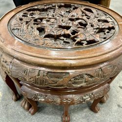 1970’s Antique Chinese Carved Wood Table