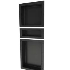 Tile Redi RNT1614S-6-20 Redi Niche 16 in x 40 in Triple Shower Niche Set - Black