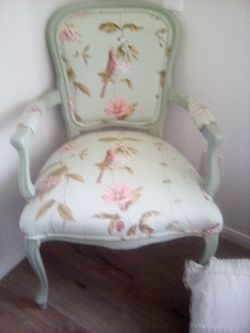 One Mint Green Custom Chair New Excellent Condition And 4 Matching Throw  Pillows