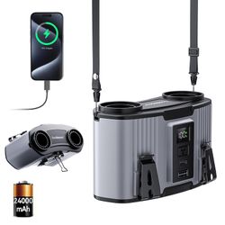 Doublepow 24000mAh Portable Waist Fan, Personal Fan, Dual Air Ducts Motors, Rechargeable Clip On Belt for Working, 10 Speeds 45H Wearable Neck Cooling