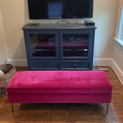 Two Pink Velvet Benches From Anthropologie 