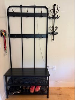 Hallway Tree Coat Bench and Hat Rack