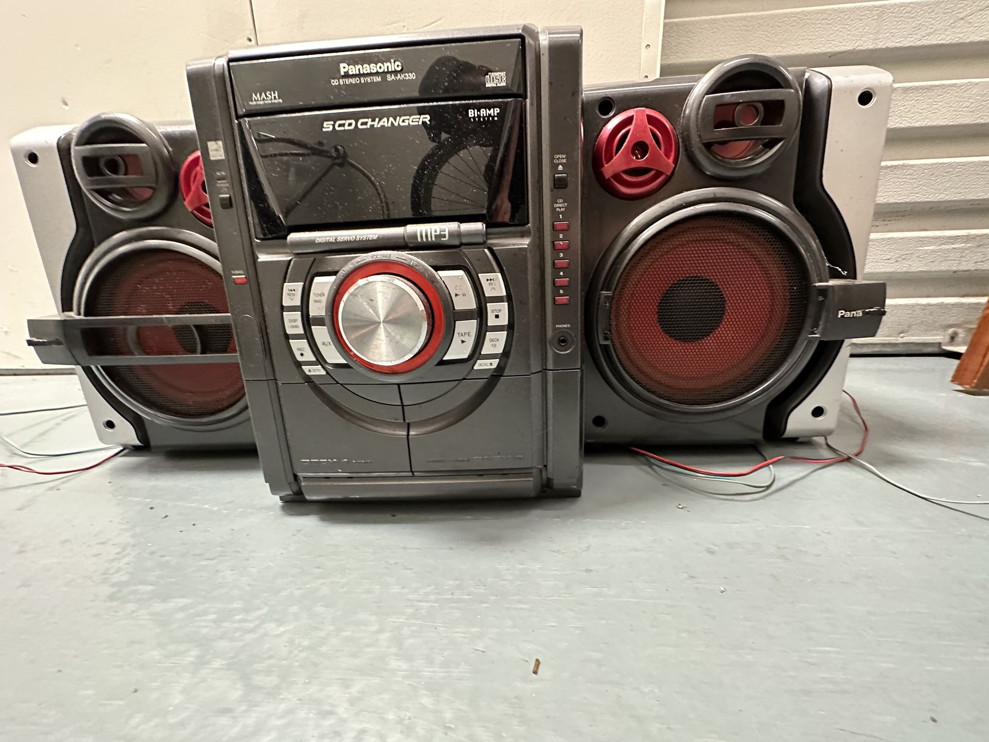 Panasonic Sa-ak330 Cd Stereo System 5 Cd Changer Bass Boost