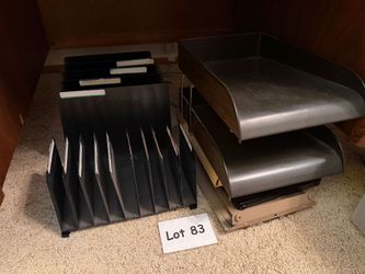 6 Metal desk trays/organizers