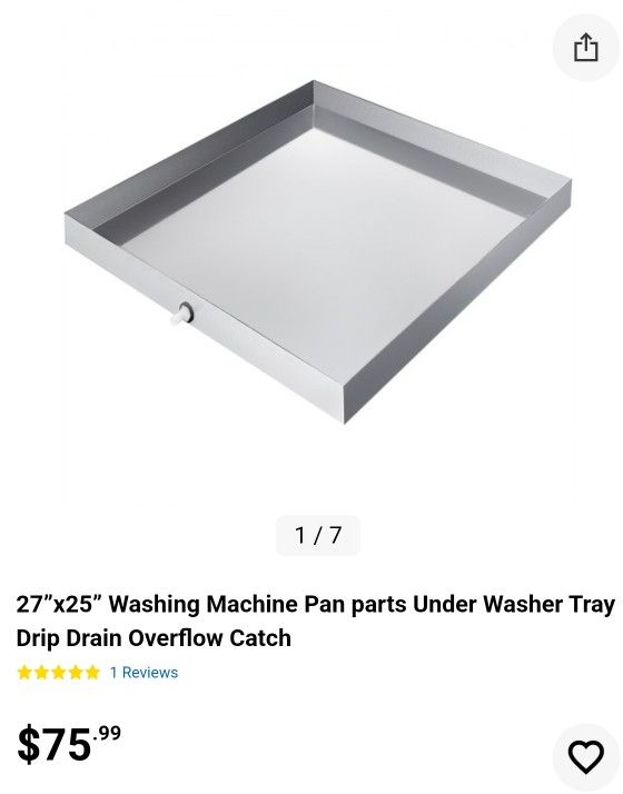SC27X25X2.5YC0001V0
27”x25” Washing Machine Pan parts Under Washer Tray Drip Drain Overflow Catch