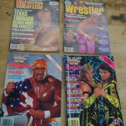  Lot 4 Vintage Wrestlers Magazines 1991 January WPS34402 N0.42 ;1991 February Victory Sports Series The Wrestler 47951;1991 March WF Magazine; 1991 Ap