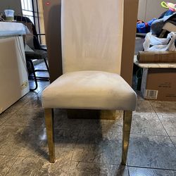 White Velvet Dining Room Chairs (set of 6)