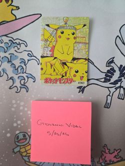 Vintage Pocket Monsters Vending Machine Prism Sticker Card #383 Pikachu