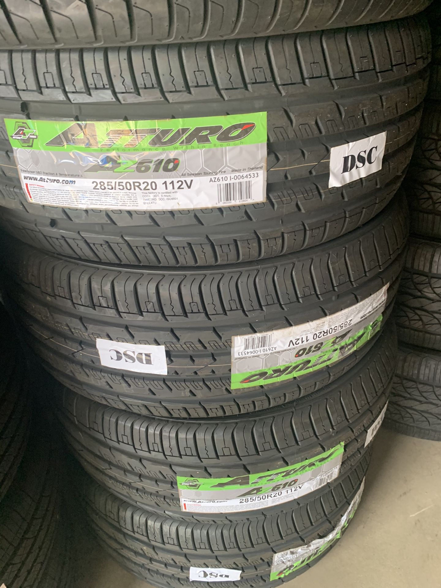 285/50R20 ATTURO AZ610 BRAND NEW TIRES (contact info removed)
