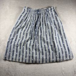 Marni Women's Size 40 Waisted 26 Blue Grid Pleated A-Line Skirt Made in Italy#3B