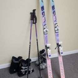 Fischer Pro TEC Lady's Skiis Polls and Ski Boots