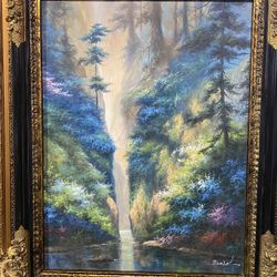Large Oil Painting With Frame Good Feng Shui