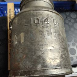 Old 4 Quart Milk  Can Embrossed Front