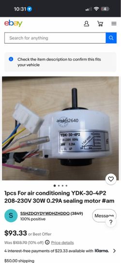 YDK-30-4P2 Air Conditioner Motor 208-230V 30W