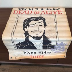 Disney Flynn rider Wanted Banner - Disney MEGA Estate Sale 