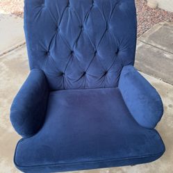 Blue Crushed Velvet Chair
