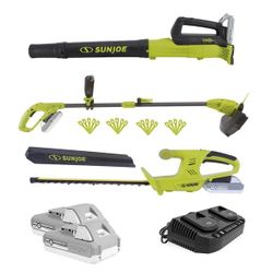 Sun Joe 24V Cordless 3-Tool Garden Combo Kit: Hedger, Trimmer & Leaf Blower $79.99