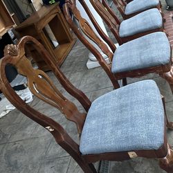 5 Solid Wood Dining Chairs – Classic Design – Need Some TLC – $75 (or best offer)