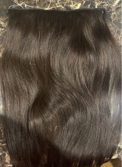 Invisible Wire Clip in Hair Extensions 20 inch, Dark Brown