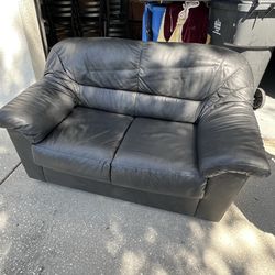 Black Leather Couch Loveseat