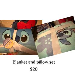 Stitch blanket and pillow set
