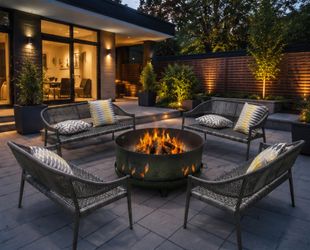 Brand new patio set wood Fire pit 5 pcs