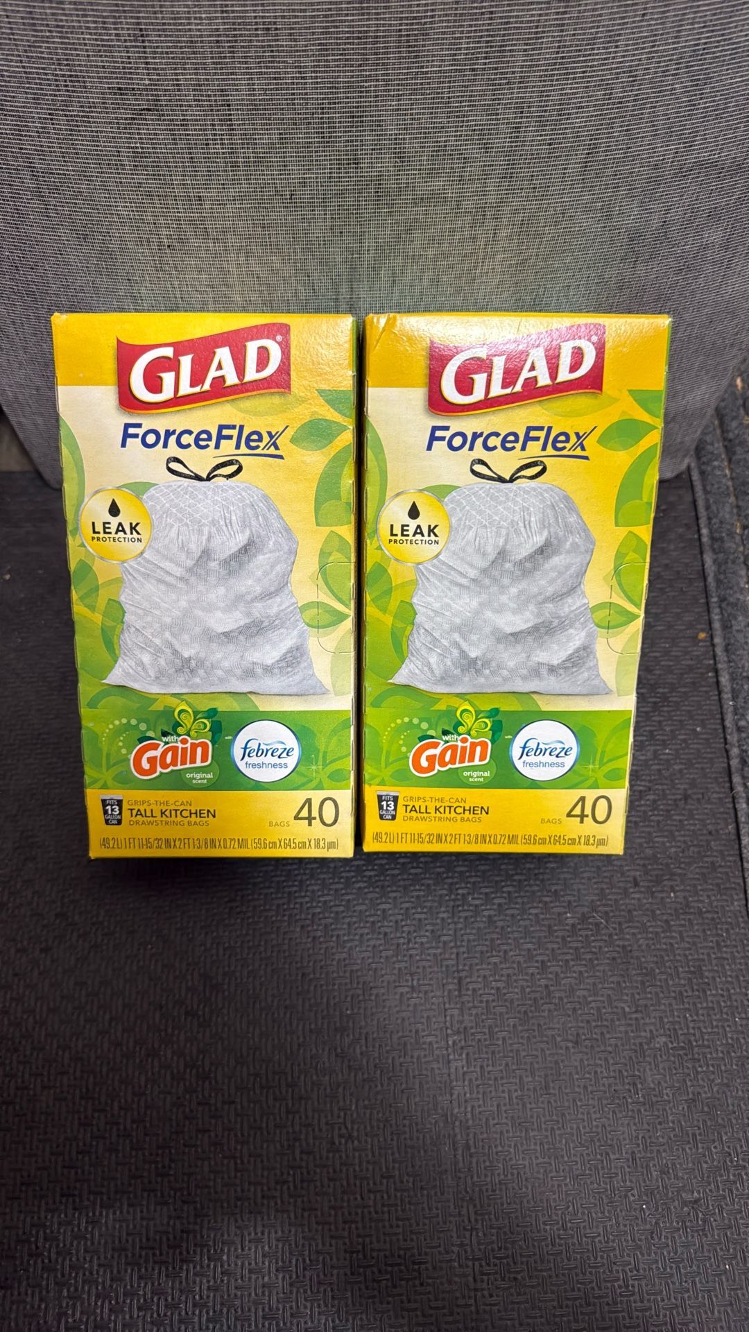 2 Pack- Glad ForceFlex Glad Scent Tall Kitchen 40 Trash Bags