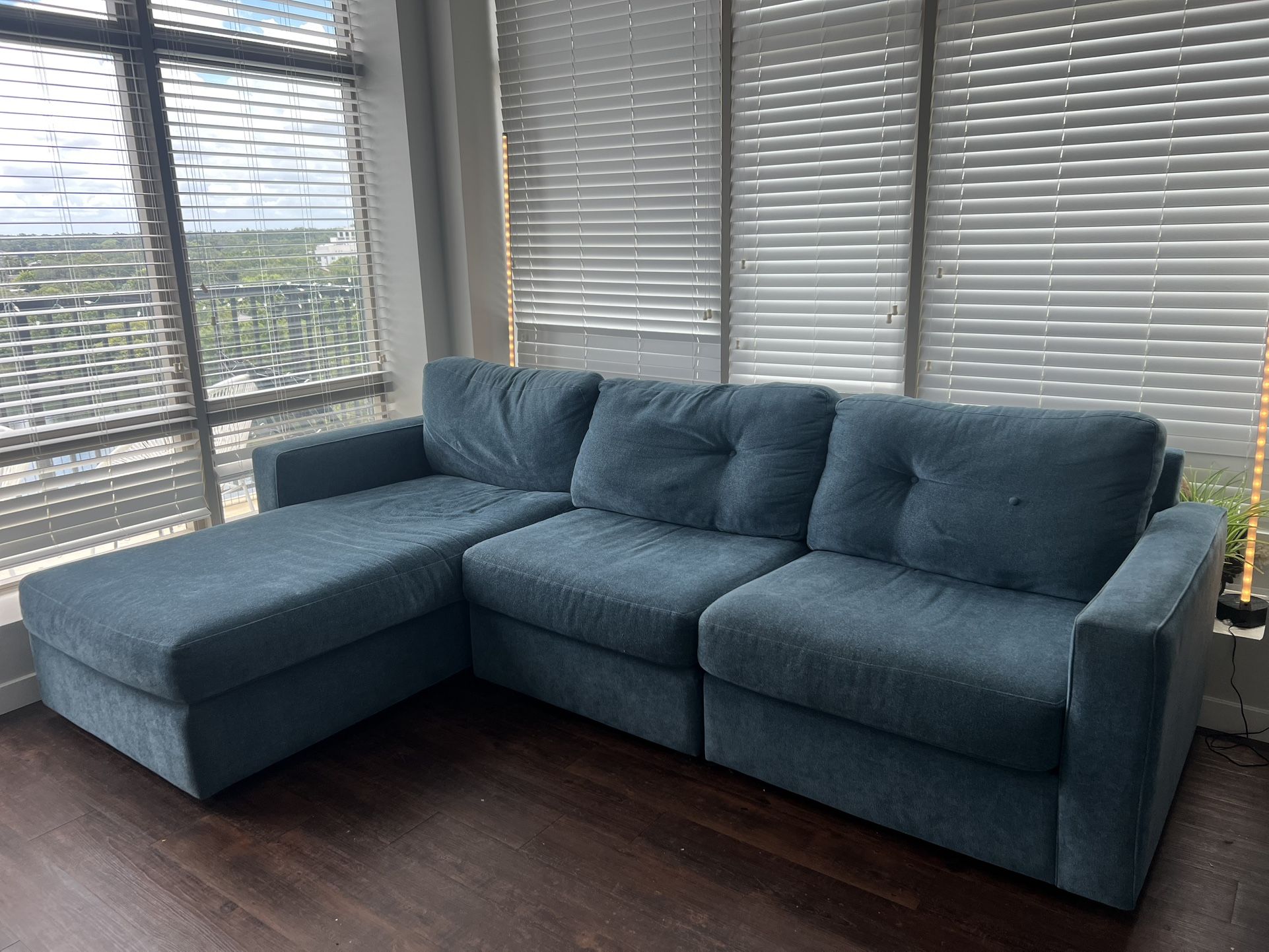 Blue Couch With Chaise